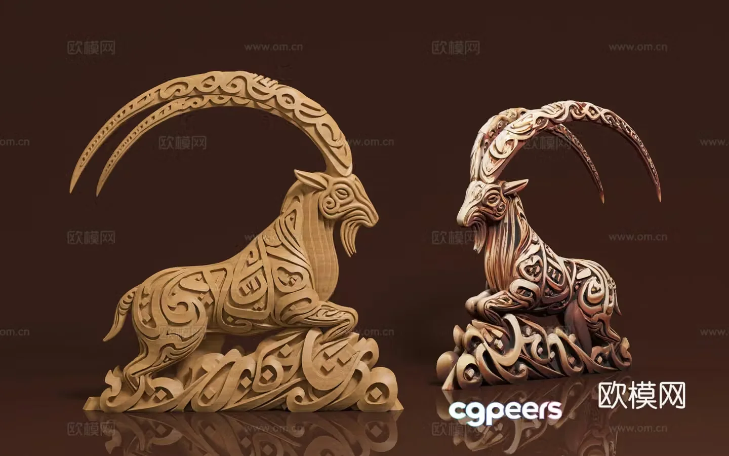 Antelope three-dimensional sculpture carving artistic creativity animal sculpture sculpture ornaments stone carving wood carving carving 3D model