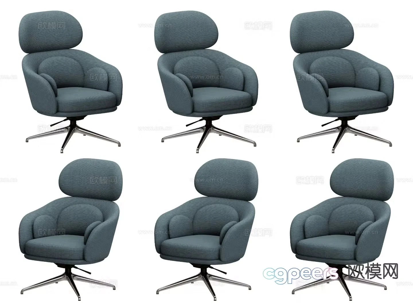 High-end swivel chair office chair armchair 3d model