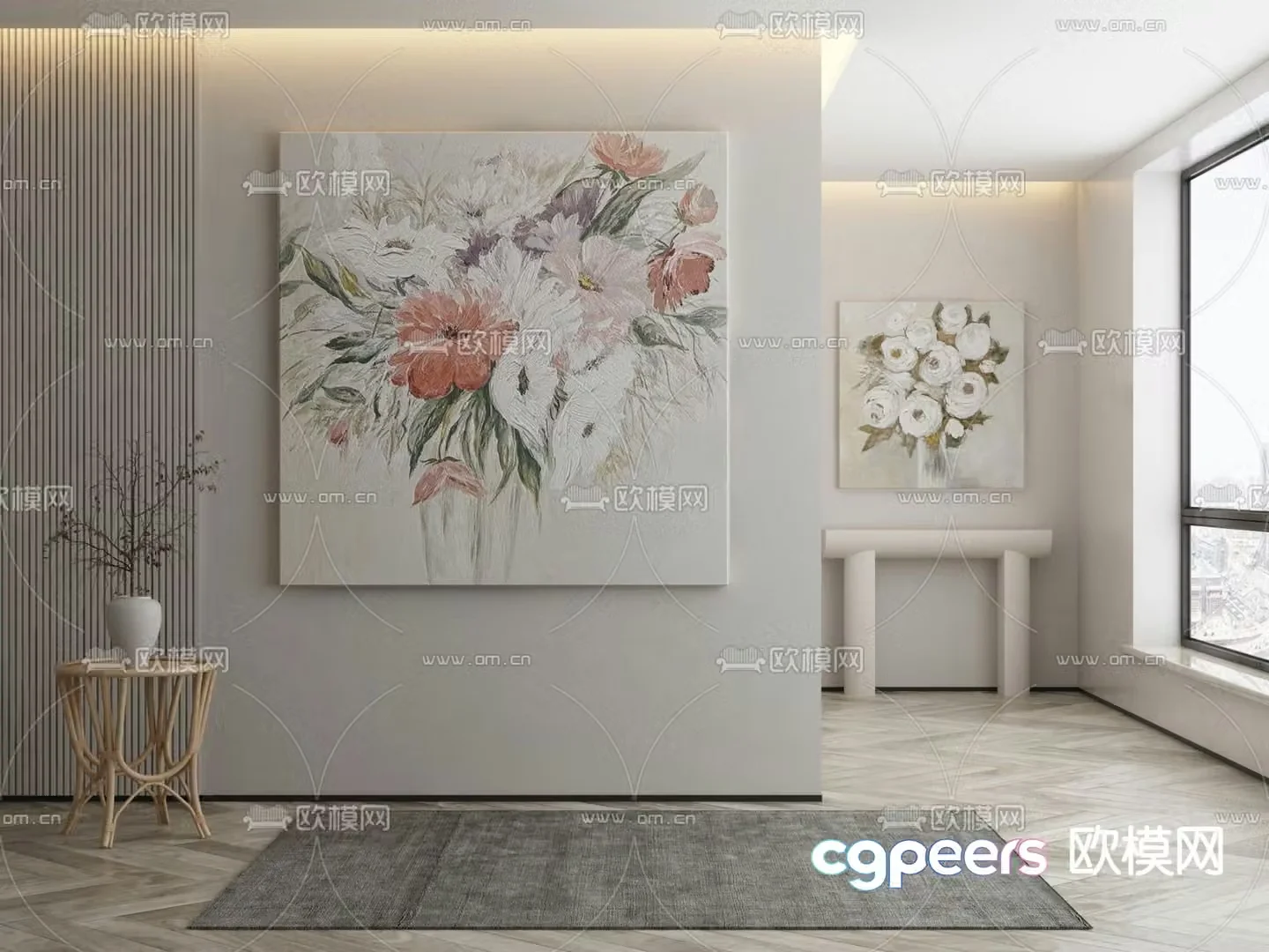 Wabisa decorative painting hanging painting 3d model