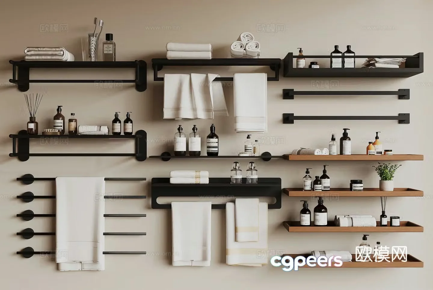 Modern towel rack 3d model