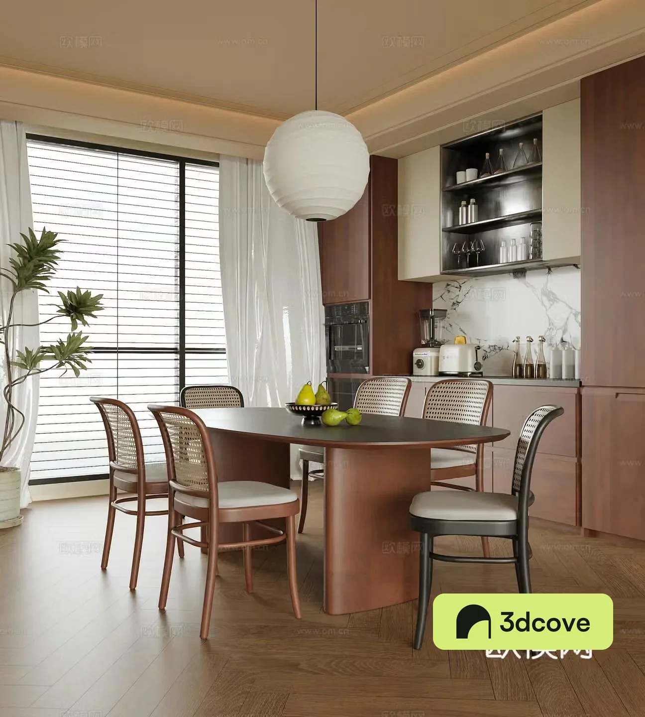Modern restaurant sideboard dining table and chair