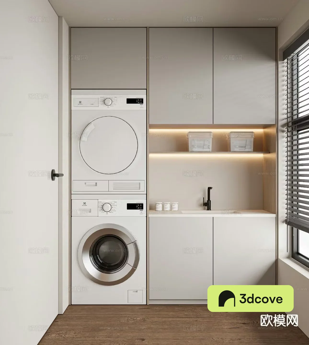 Modern balcony cabinet washing machine cabinet