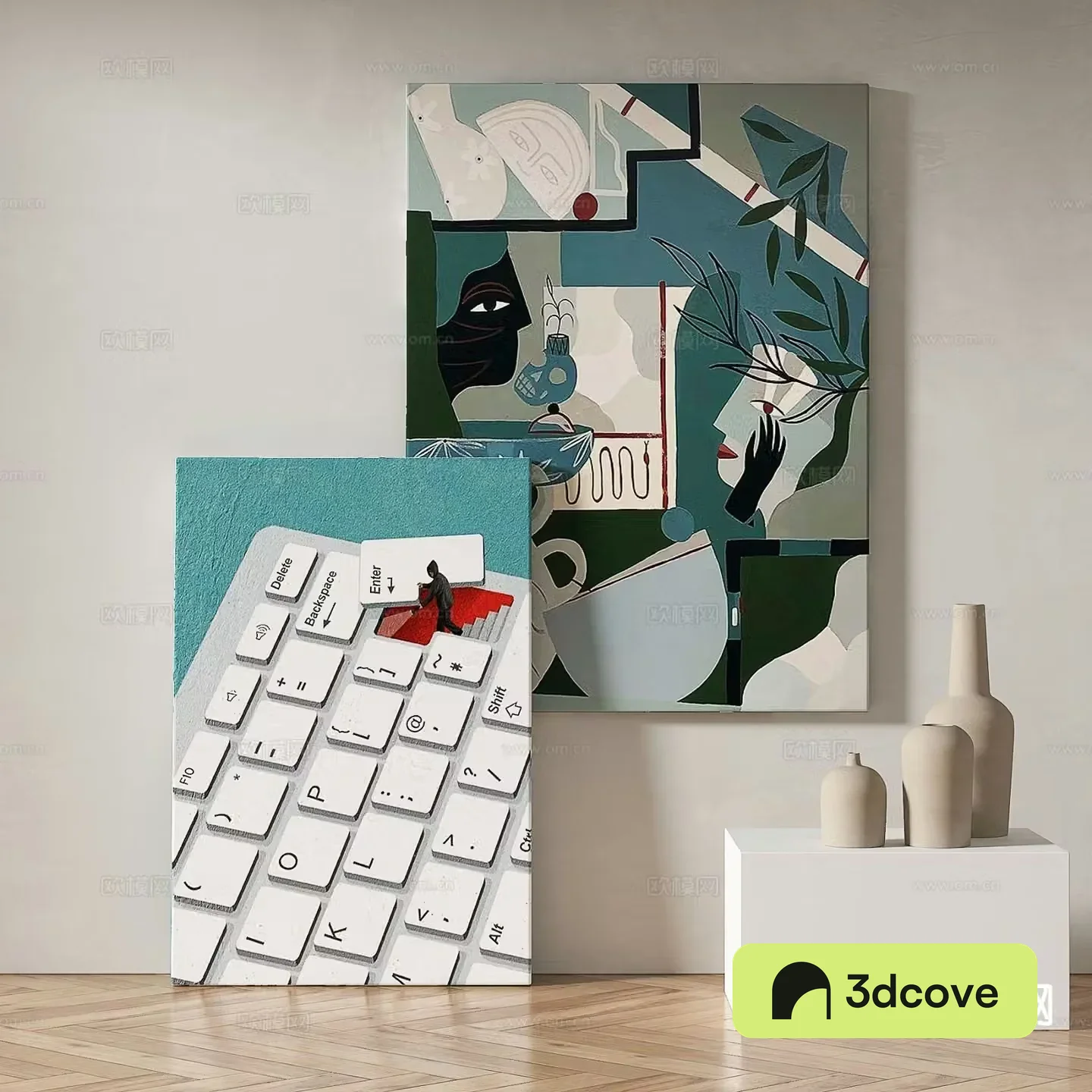 Modern cartoon painting decorative painting