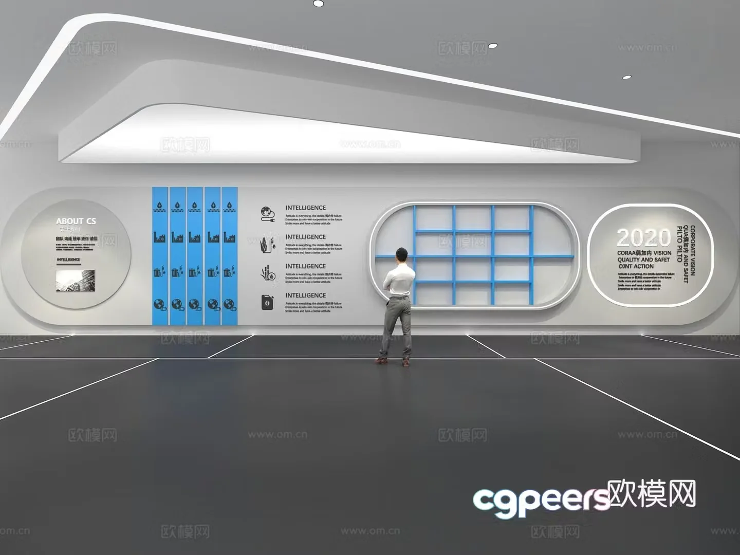 Cultural wall Corporate culture wall Display wall Theme wall Exhibition hall Campus culture Corridor 3D model