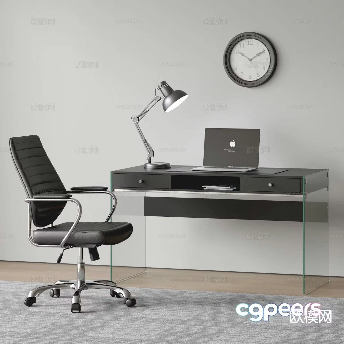 Turri desk computer desk 3d model