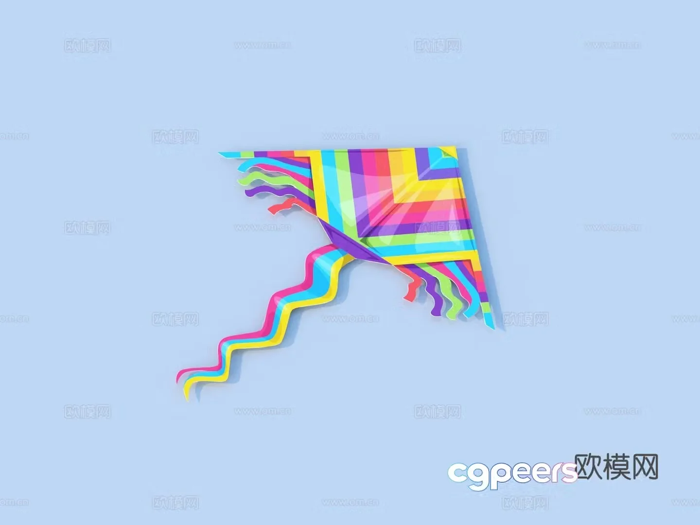 kite toy ornament decoration 3d model