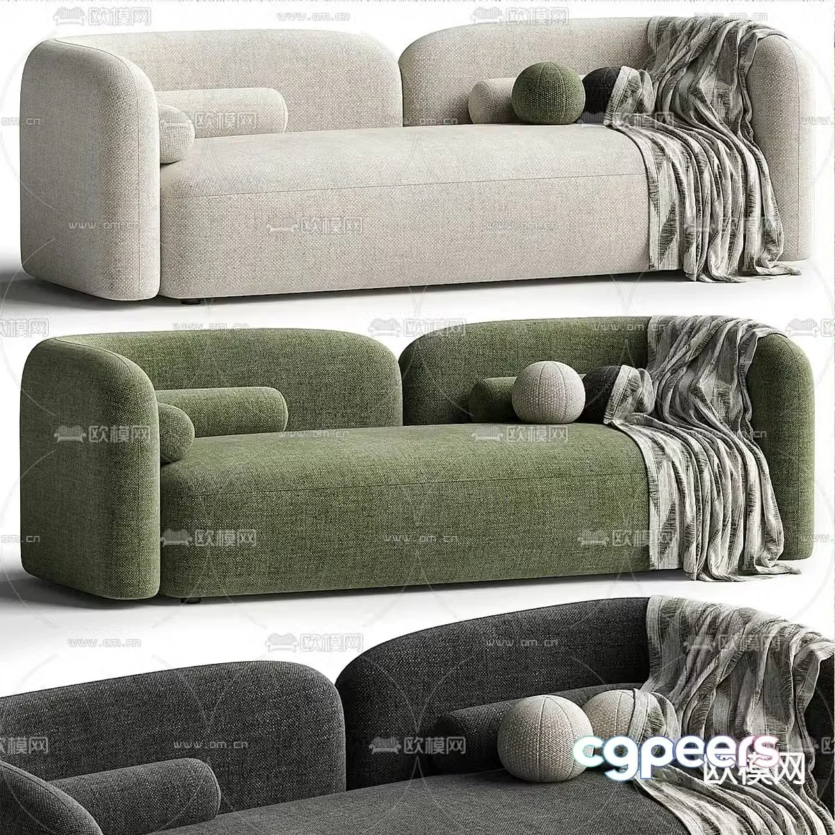 Bodrum loveseat 3d model