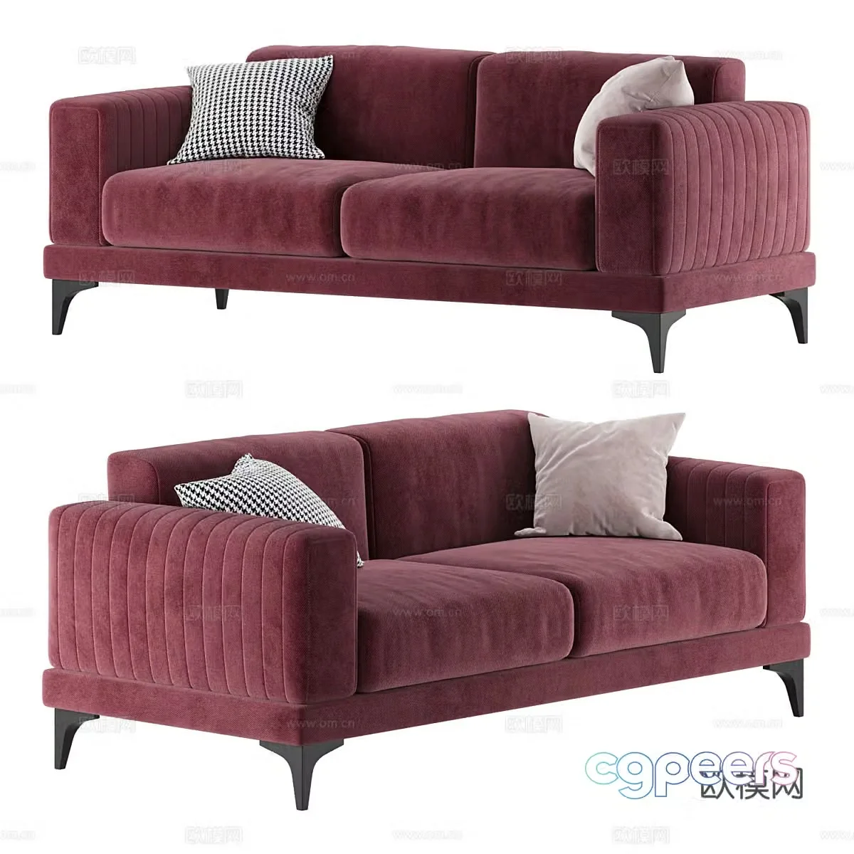 Modern Italian light luxury Dogtas Nova double sofa 3D model
