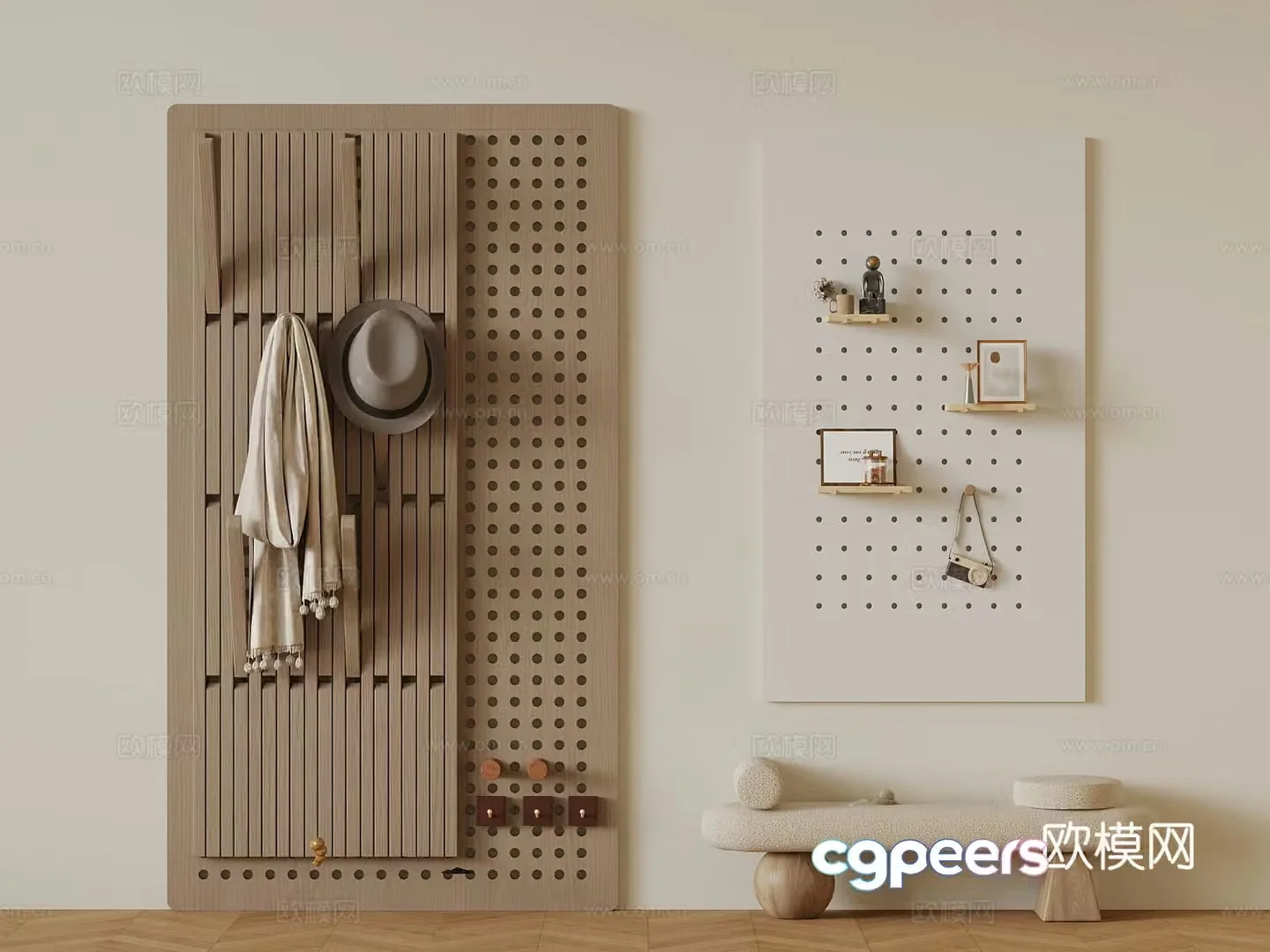 Clothes board modern clothes hook clothes piano clothes board 3d model