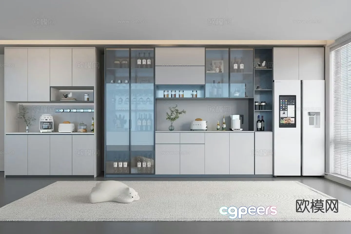 Modern wine cabinet sideboard 3d model