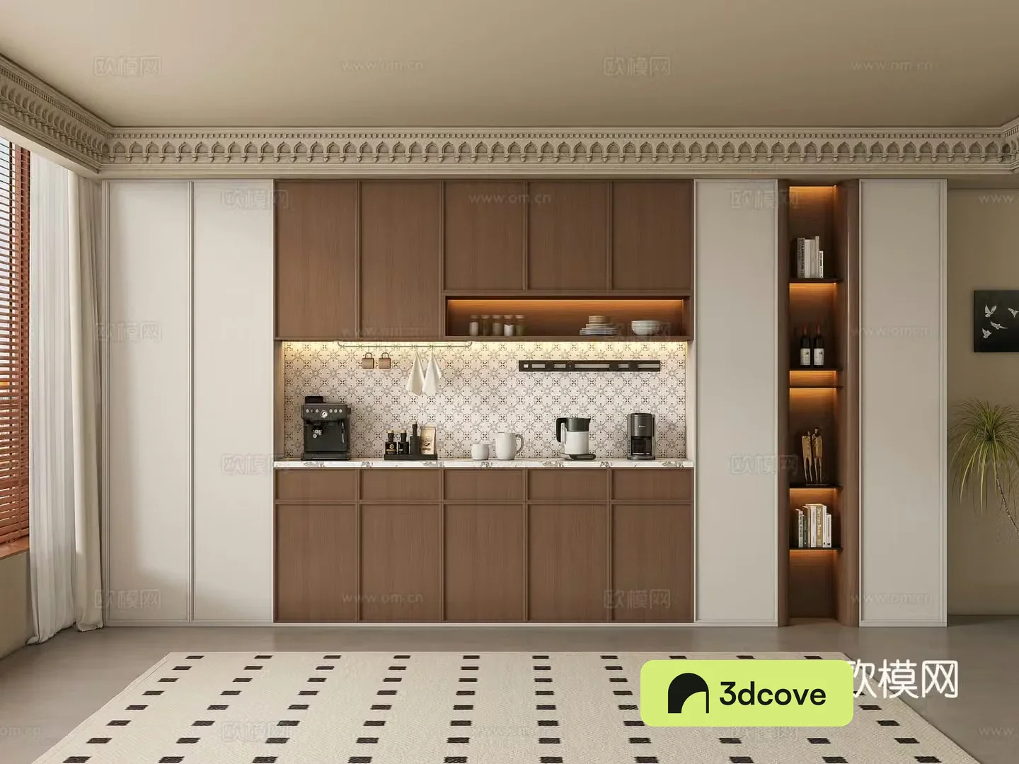 Middle-aged wine cabinet 3D model