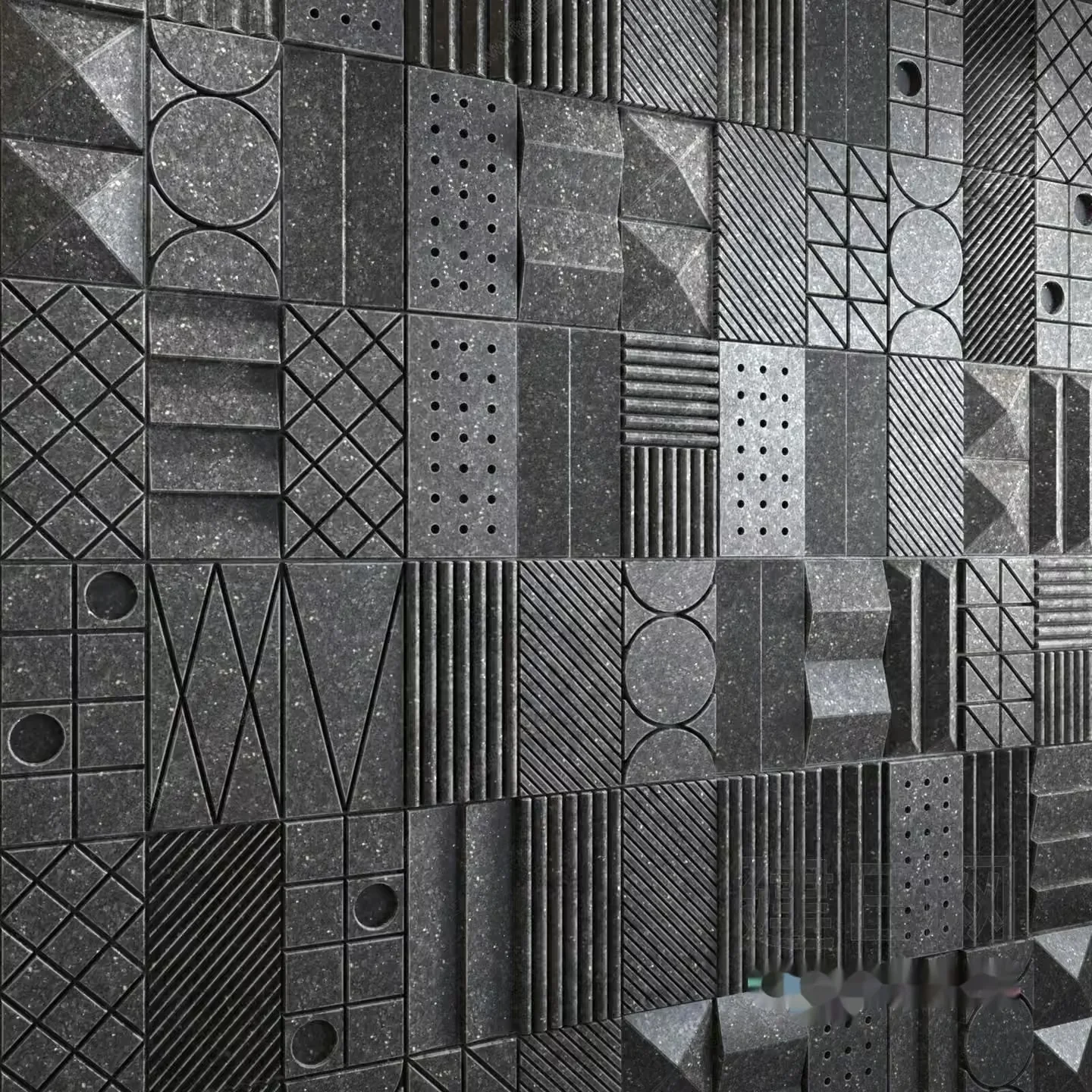 Abstract Black Wall 3D Model – 3167 – VRAY Render
