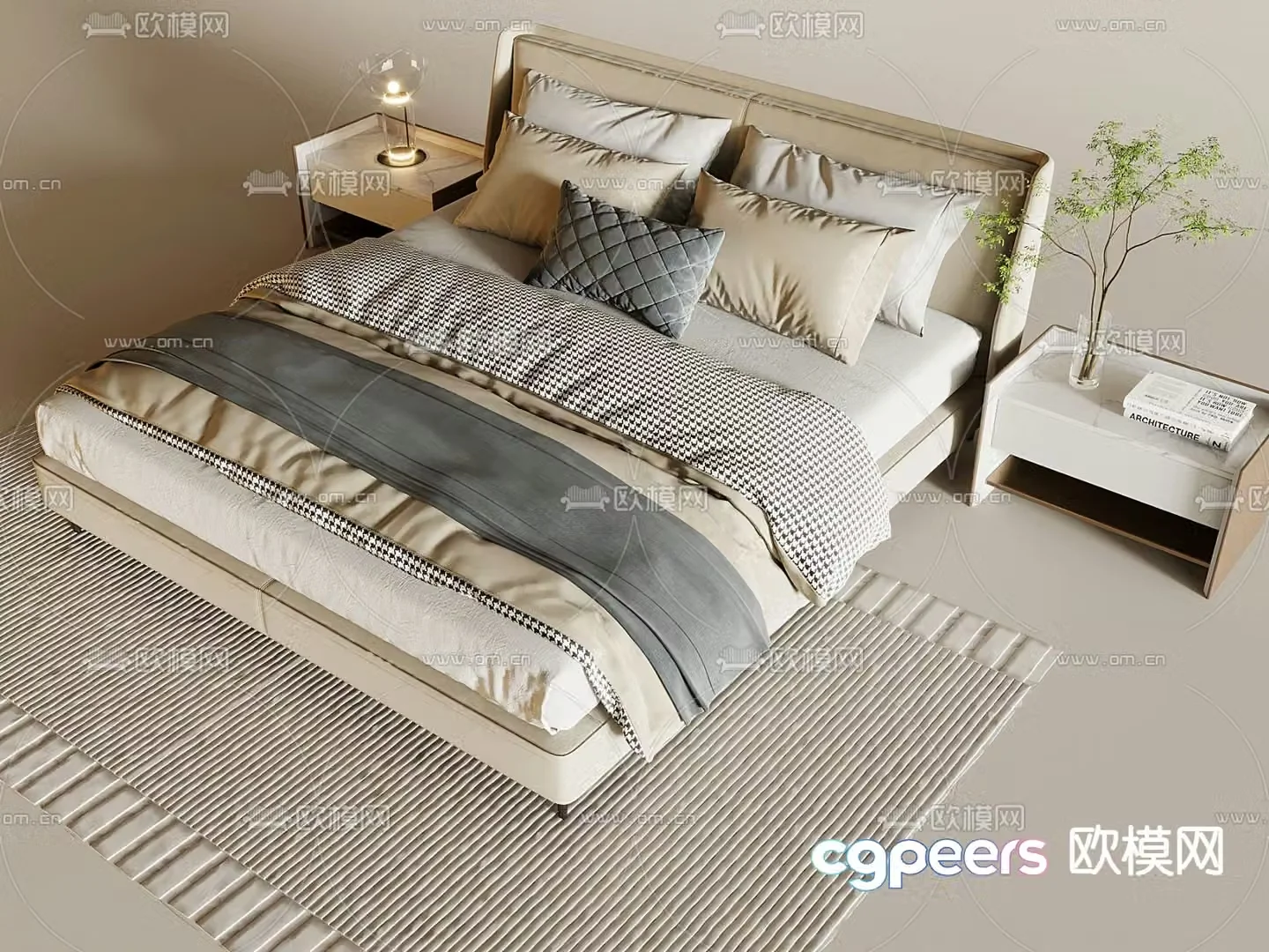 Double bed 3d model