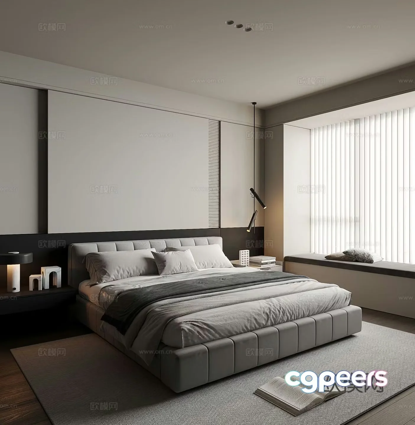 Modern bedroom master bedroom 3d model