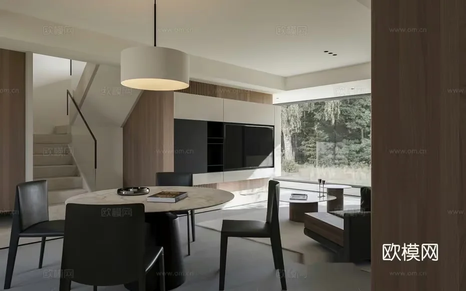 Modern Living Room 3D Model – 15580 – CORONA Render