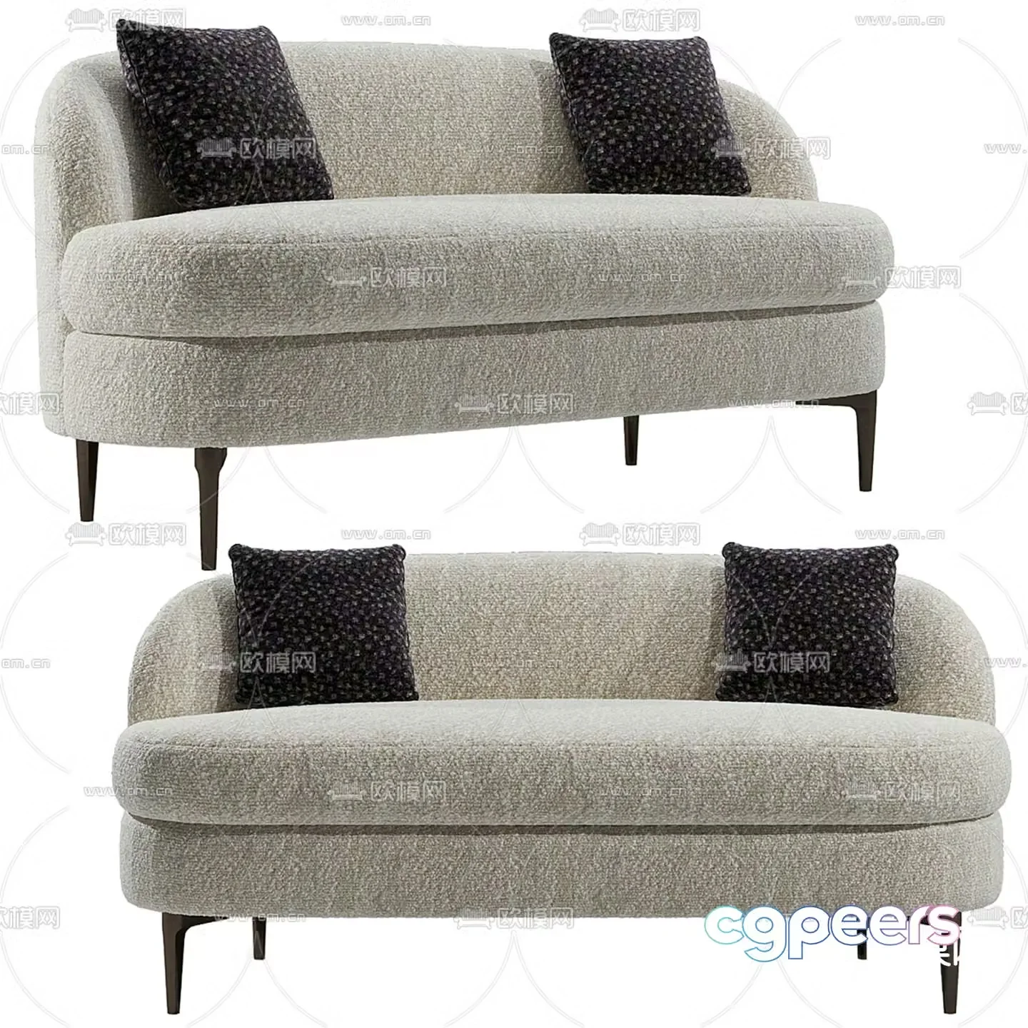 DeMuro Das love seat upholstered sofa 3d model