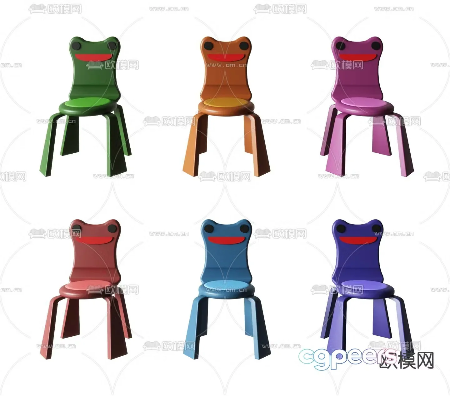 Children’s chair child’s low stool frog chair 3d model