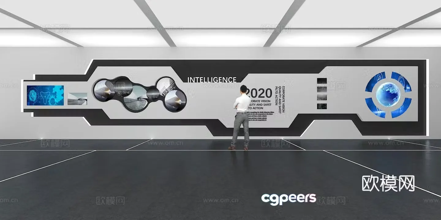 Cultural wall Corporate culture wall Display wall Classroom Exhibition hall Campus culture Corridor 3D model