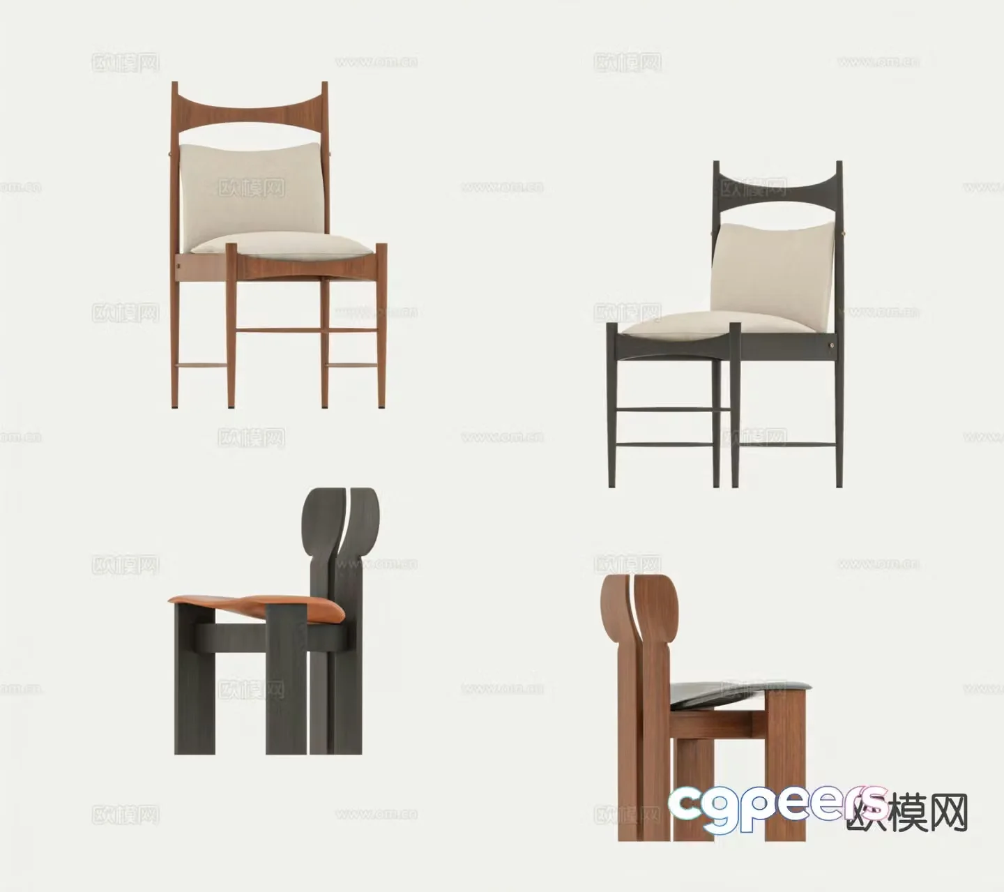 Medieval style chair dining chair 3d model