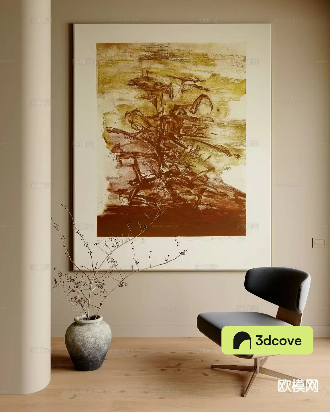 Wabi-sabi abstract painting texture painting decorative painting