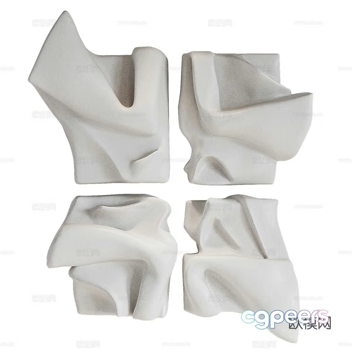 Modern gypsum art hanging decoration 3d model