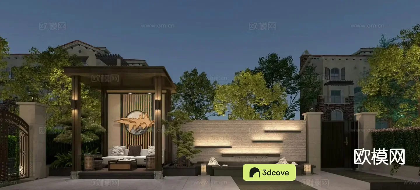 New Chinese style courtyard landscape