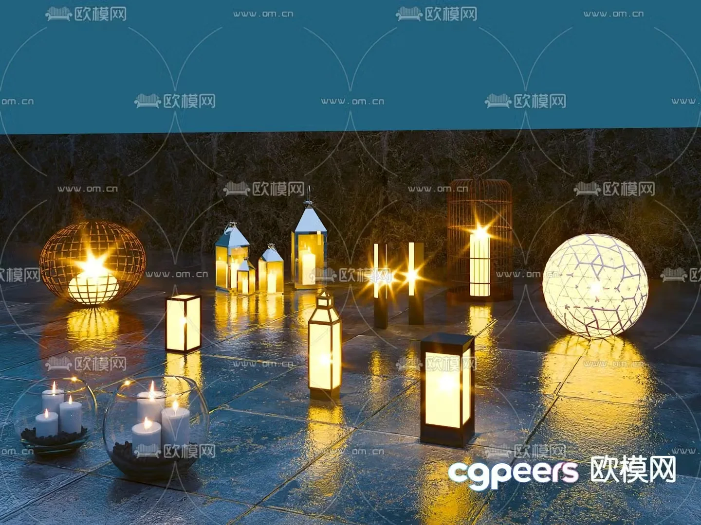 Outdoor lights floor lamps landscape lights 3d model