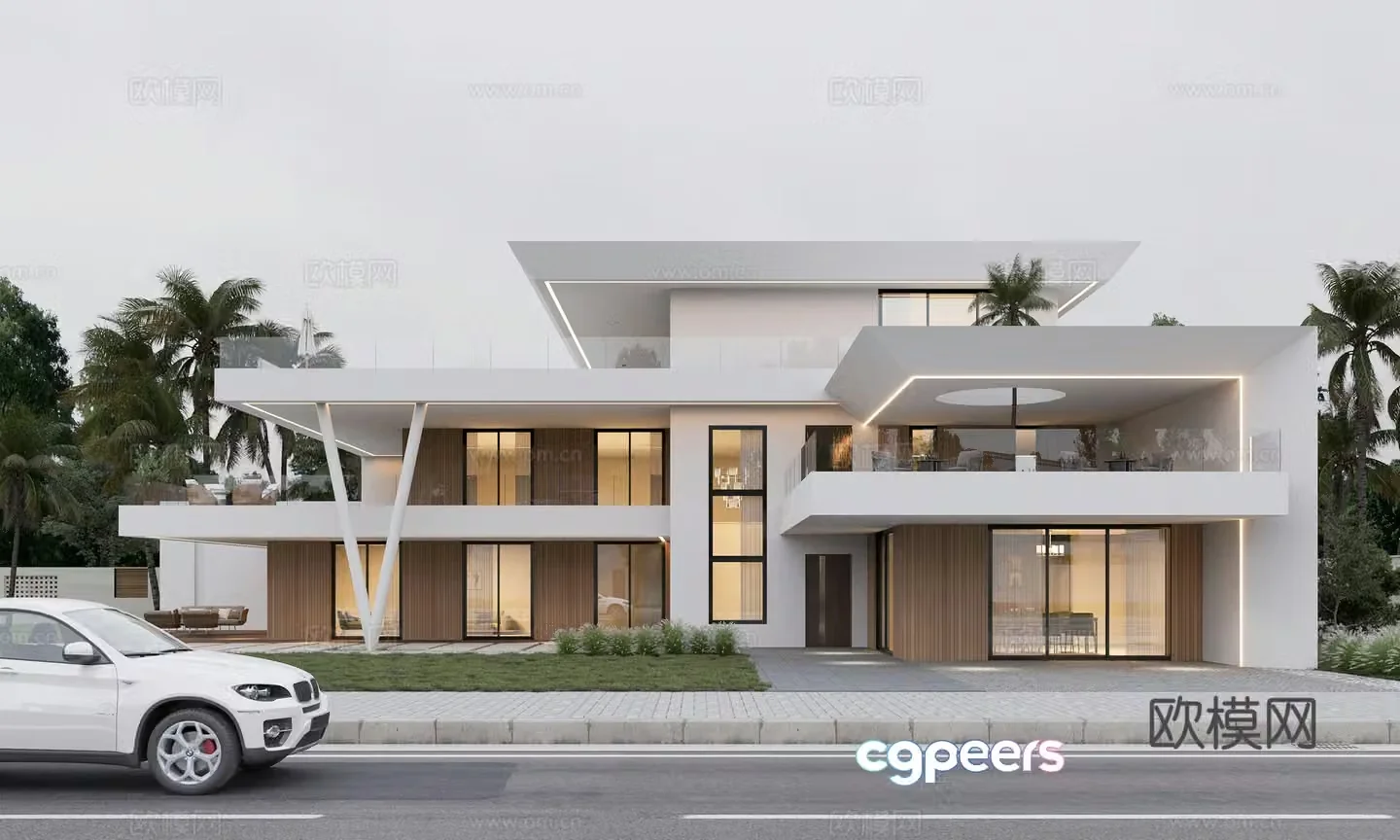 3D model of single-family villa appearance