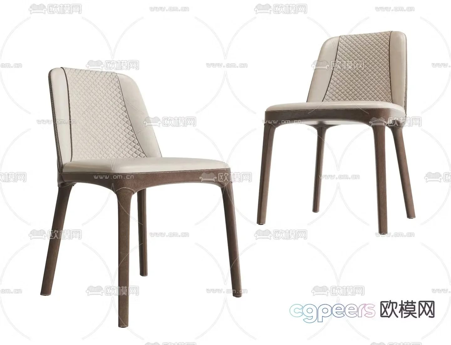 Cattelan Italia modern fabric side chair 3d model