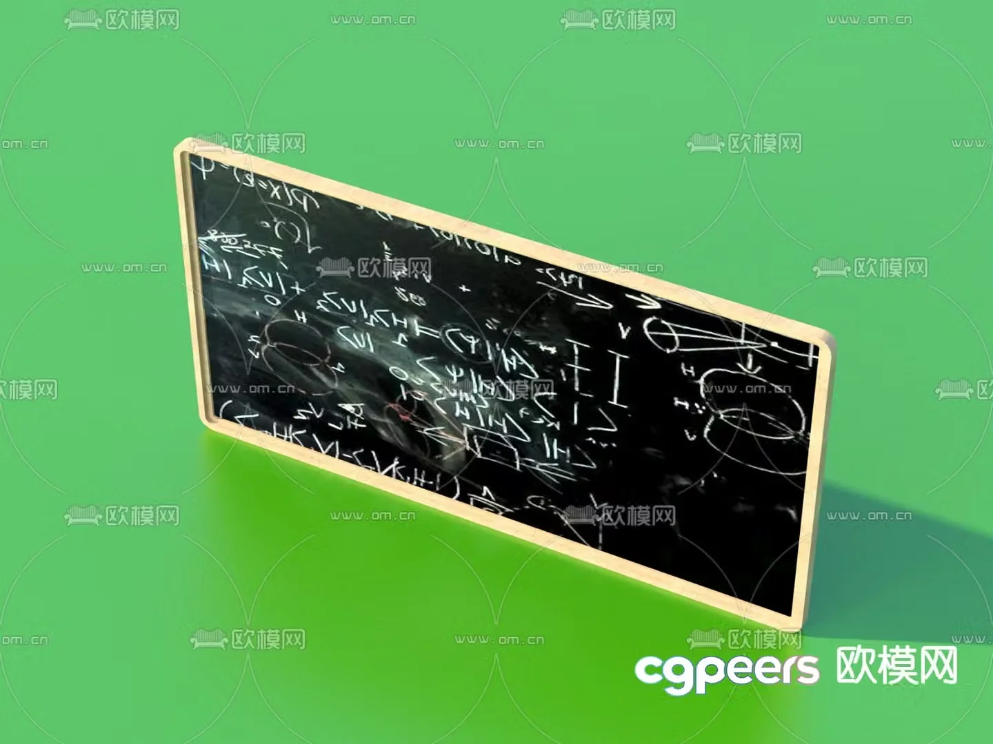 Office supplies blackboard writing board 3d model