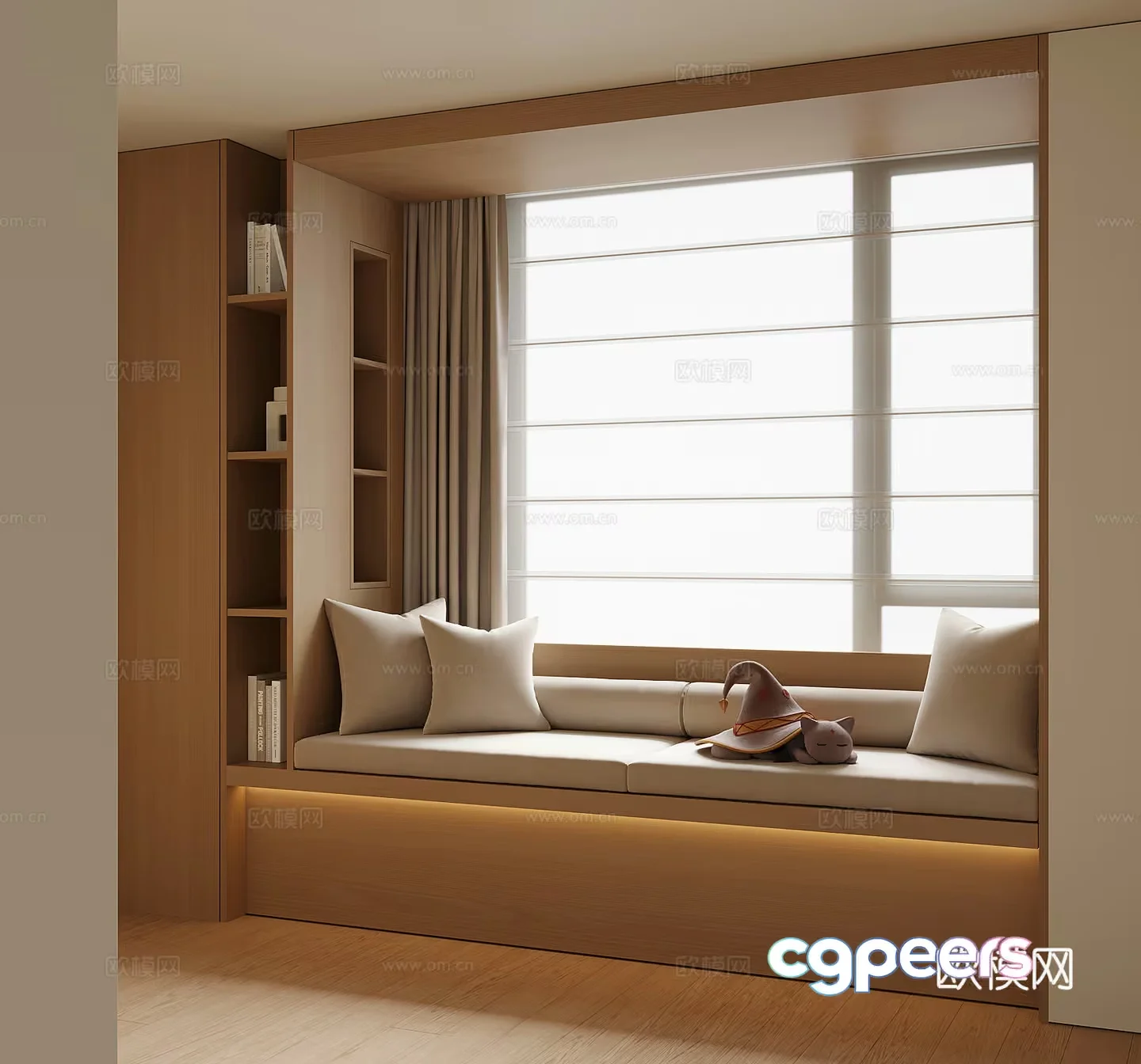 Cozy Reading Nook 3D Model – 1924 – VRAY Render