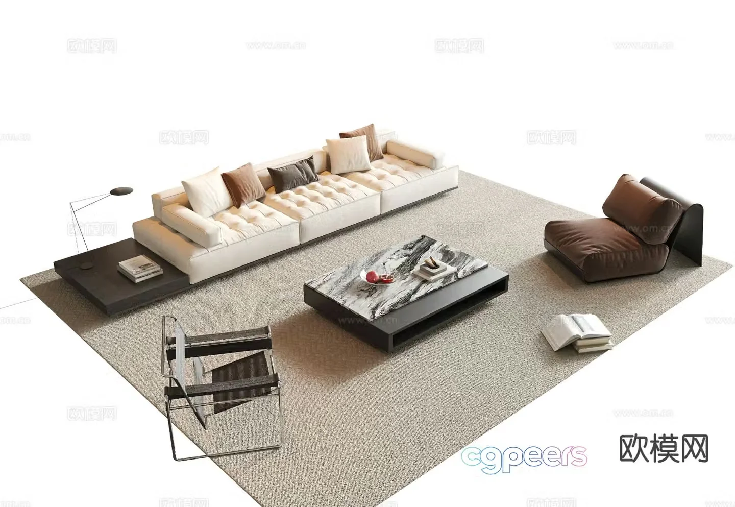 Modern sectional sofa 3d model