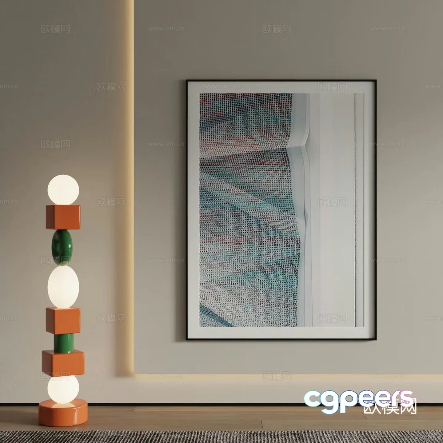 Modern decorative painting Art painting 3d model