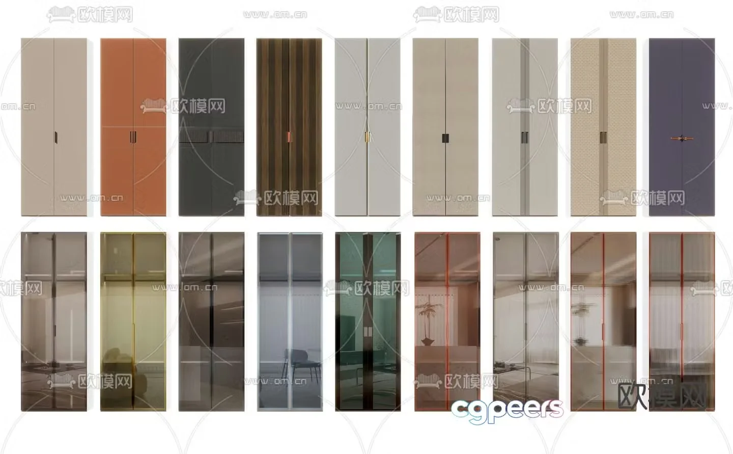 Cabinet door panel Glass door 3D model