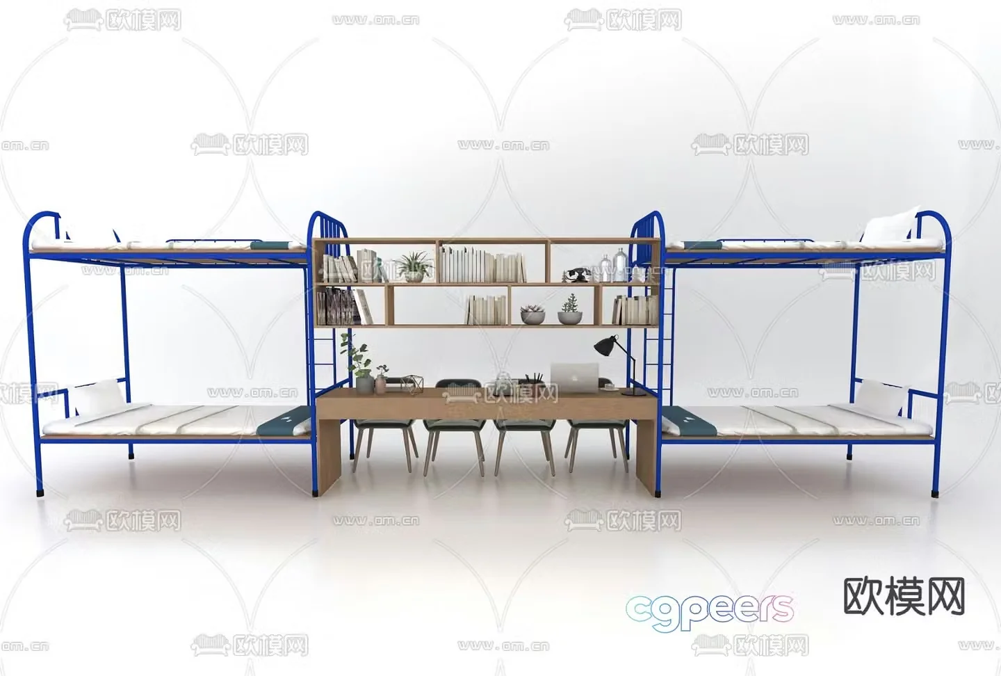 Dormitory bunk beds 3D model
