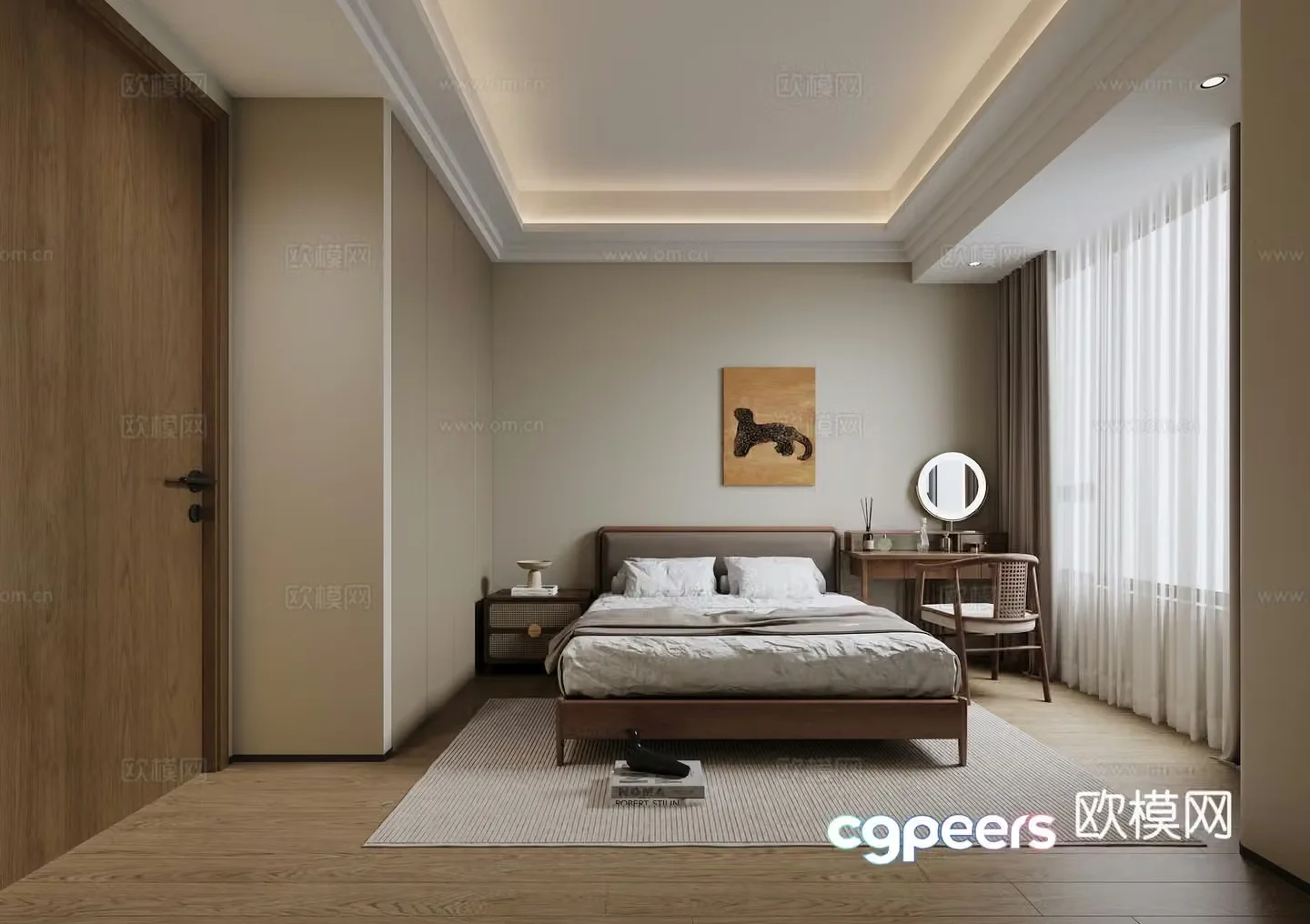 New Chinese bedroom 3D model