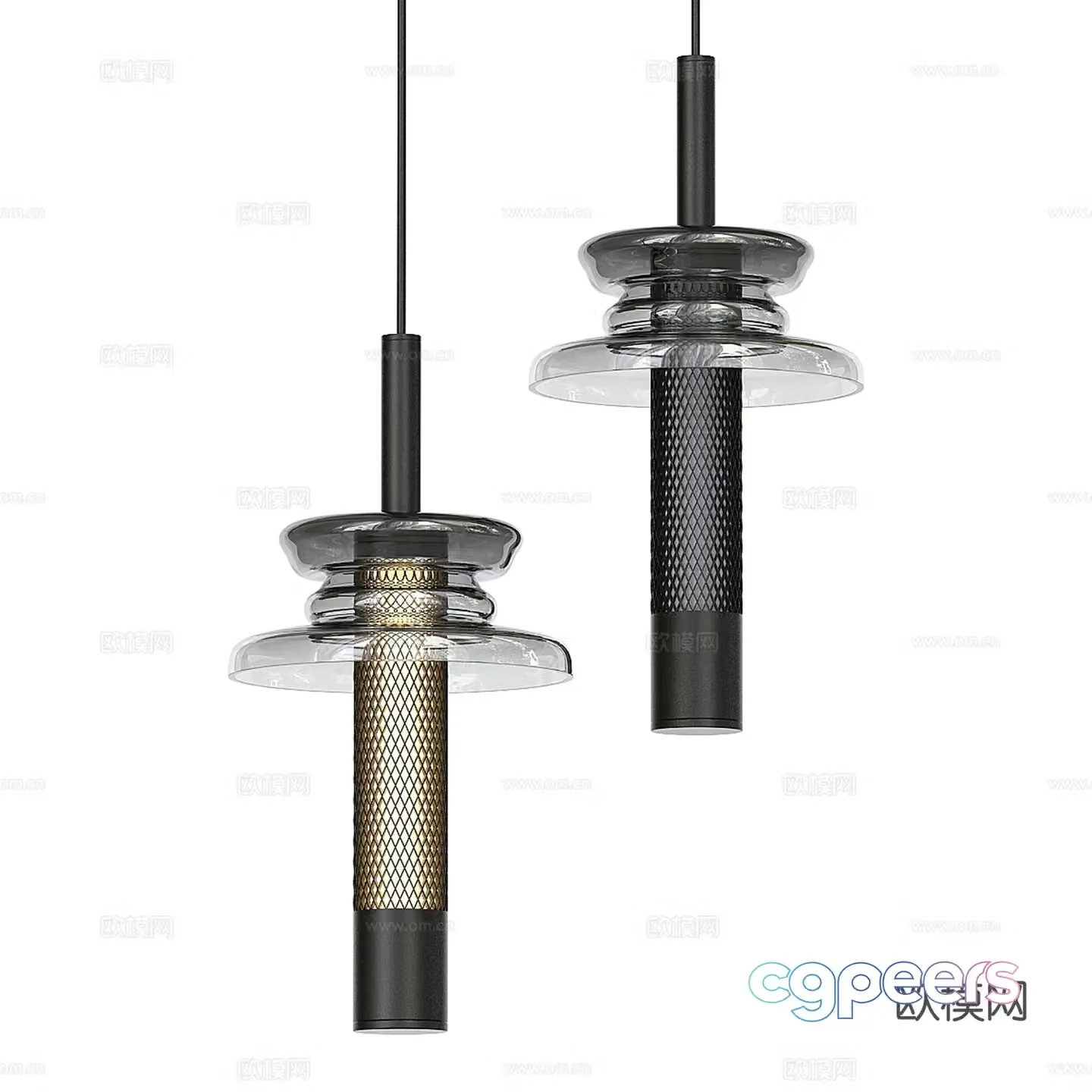 Modern metal chandeliers 3d model