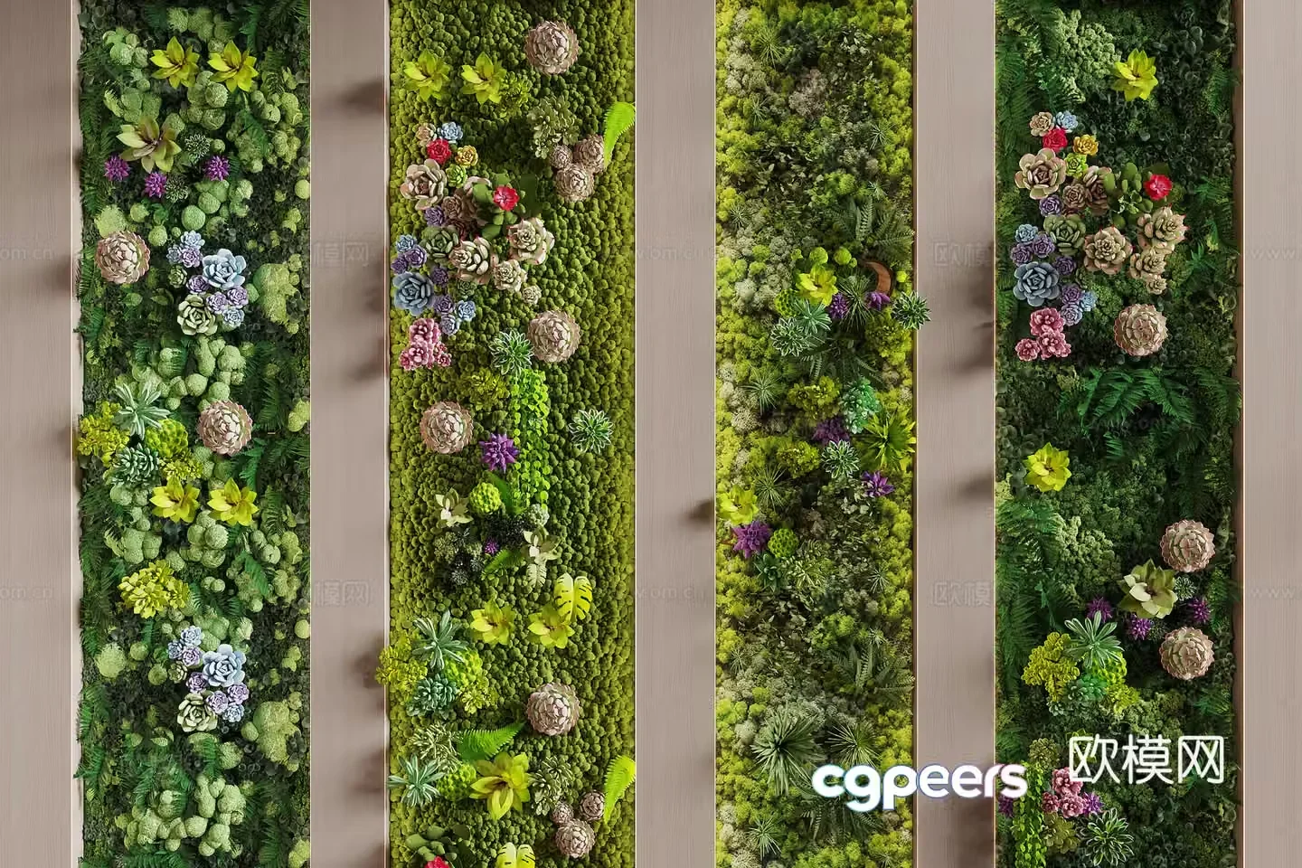 Modern plant wall 3d model