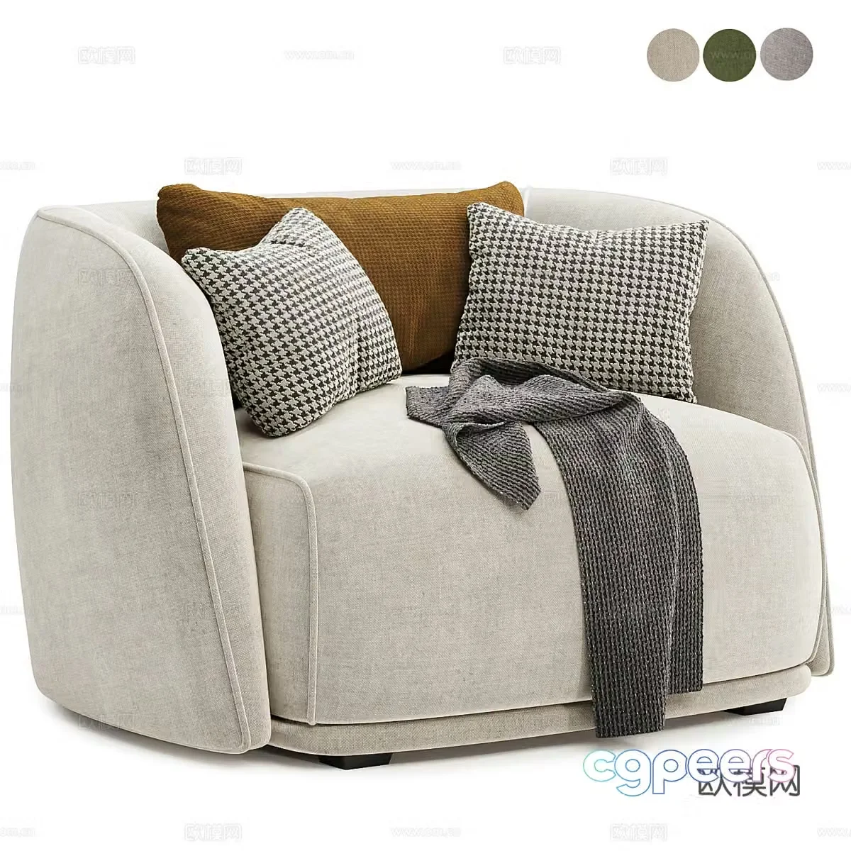 Modern Italian casual sofa 3d model