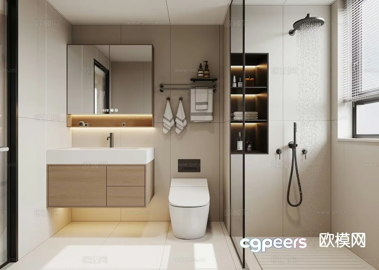 Modern bathroom bathroom toilet 3d model