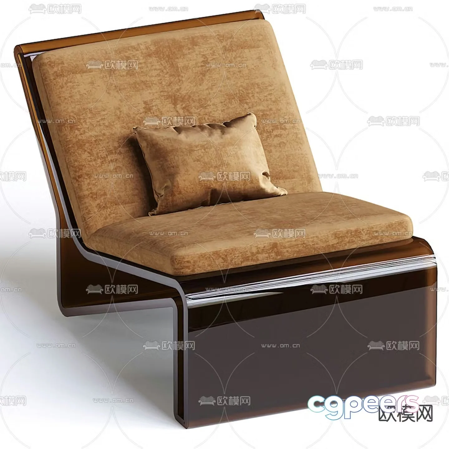 Italian Poliform transparent lounge chair 3d model