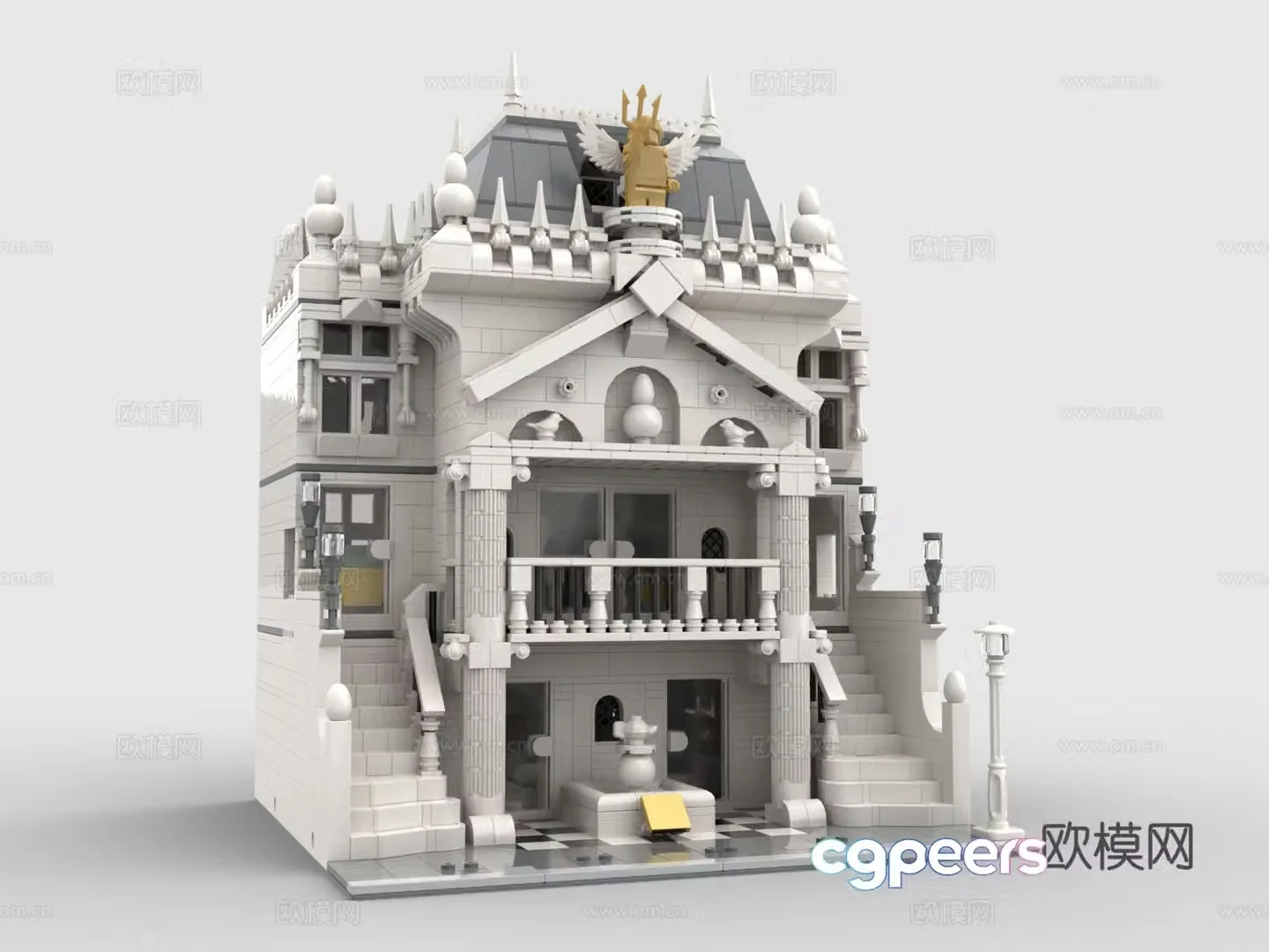 LEGO European museum building block toy 3D model