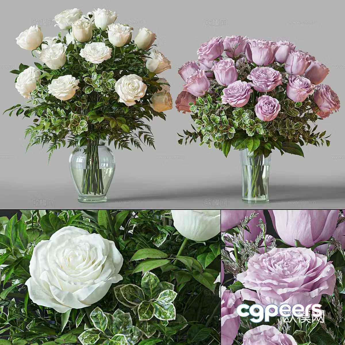 vase floral arrangement flower arrangement 3d model