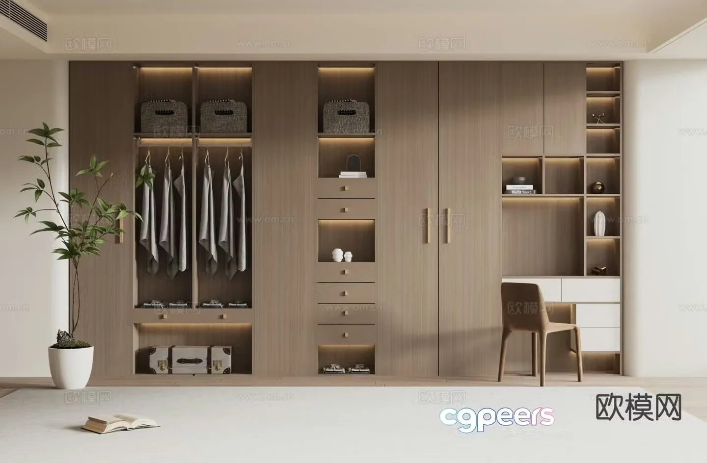Log style wardrobe 3D model