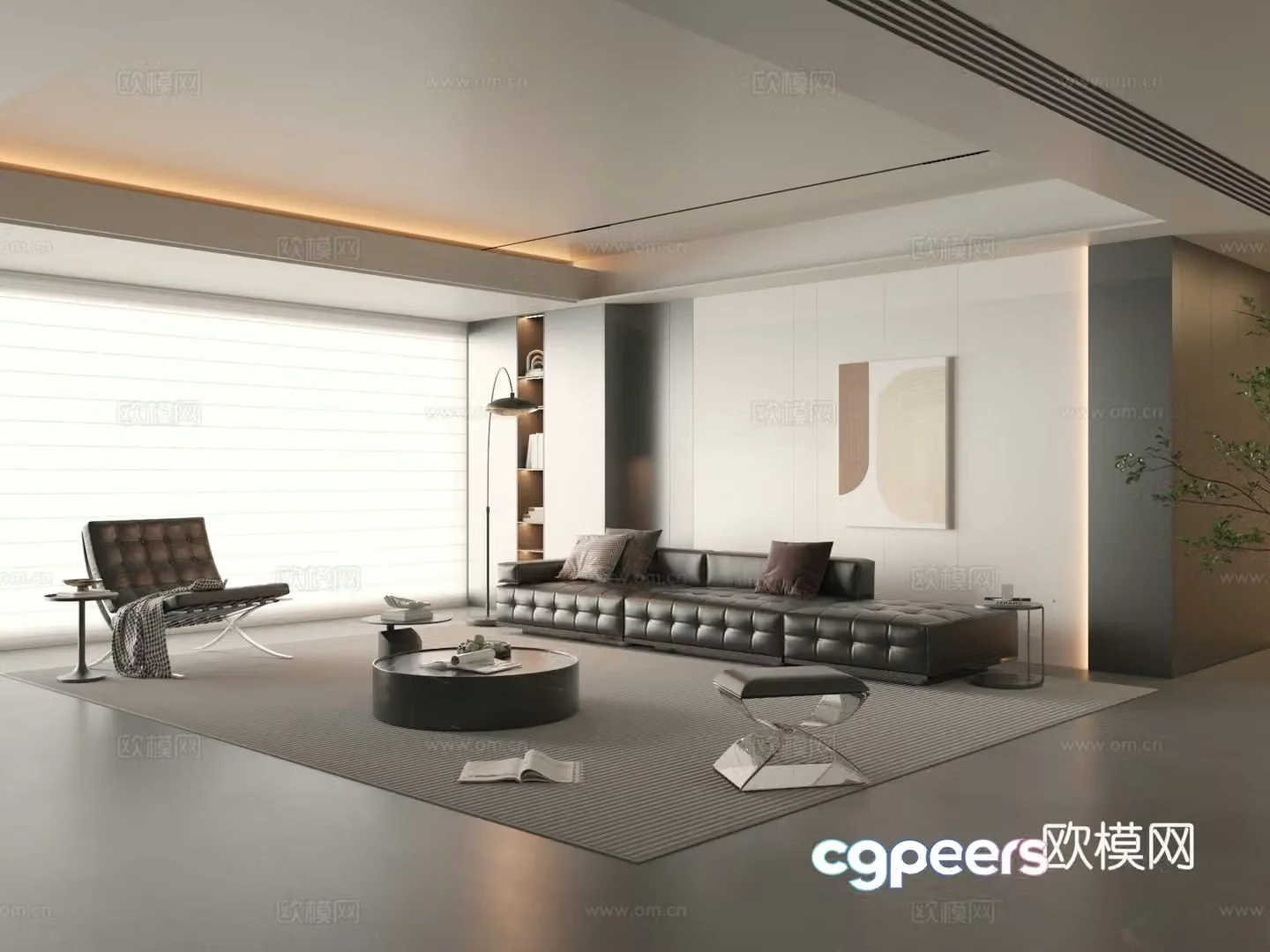 Modern Italian living room 3d model
