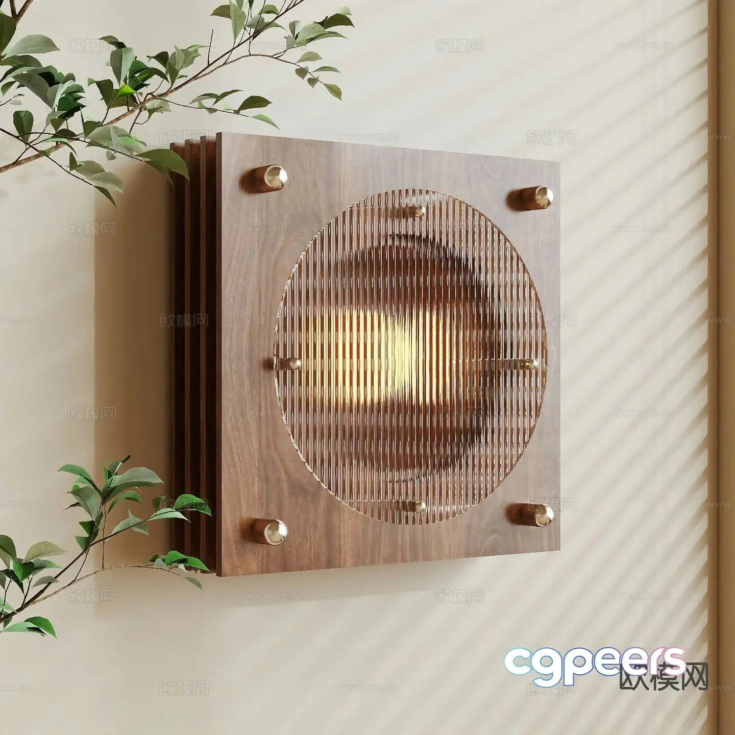 Log style wall lamp ambient light 3d model