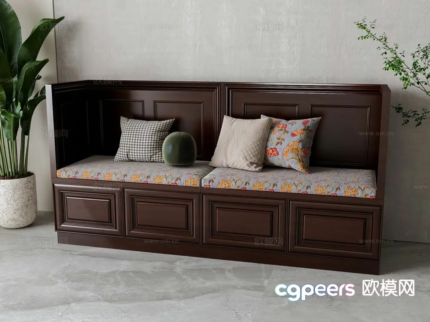 American booth sofa booth sofa 3D model