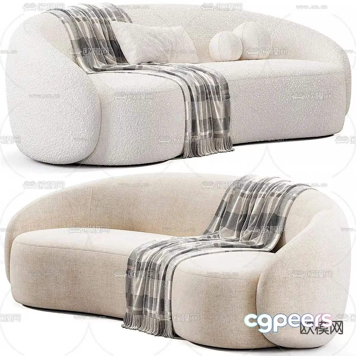 Special shaped sofa curved sofa 3d model
