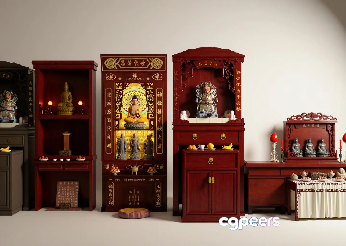 A Collection Of Chinese-Style Furniture 3D Model – 13121 – VRAY Render