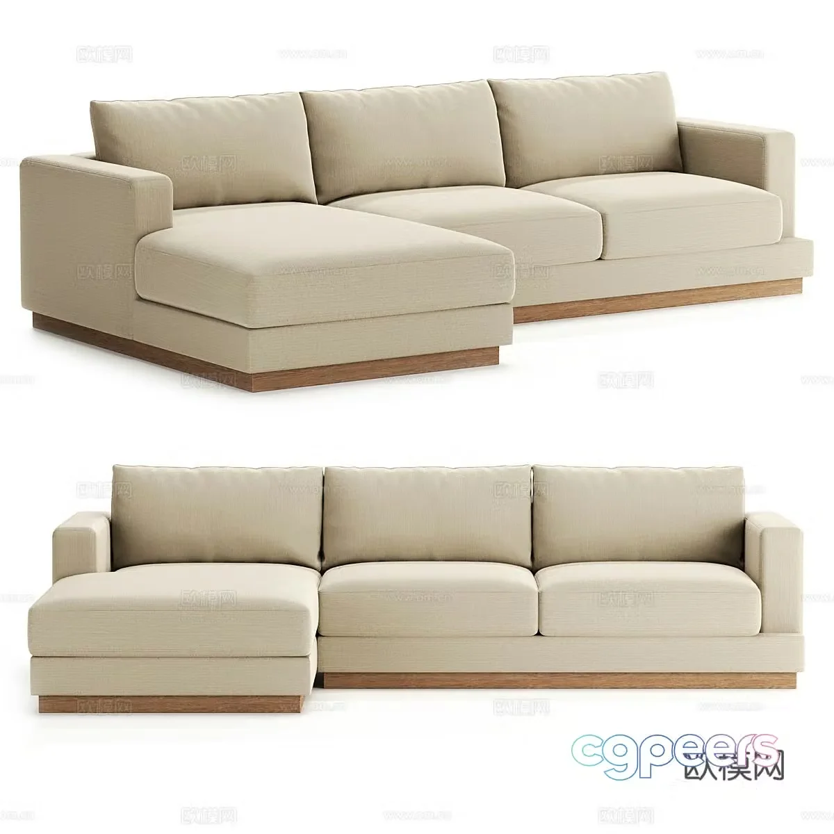 Modern simple double sofa double sofa simple sofa living room sofa pillow 3D model